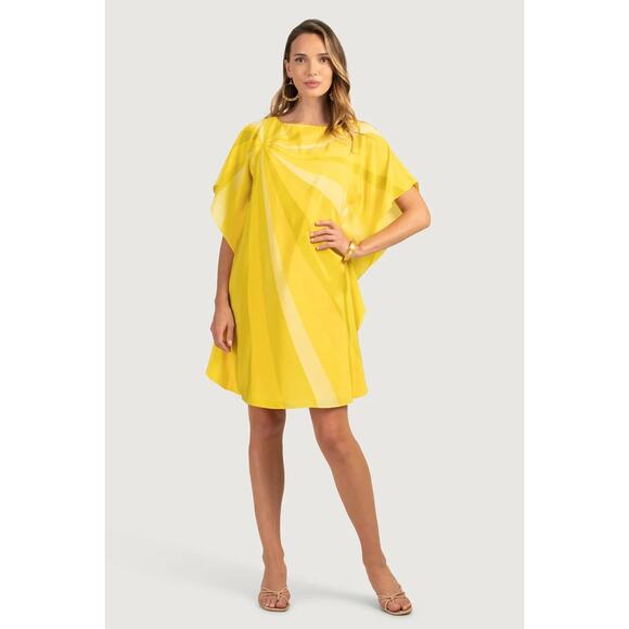 TRINA TURK MSRP $398 Sunny Swirl Silk Caftan Global Dress - Picture 1 of 10